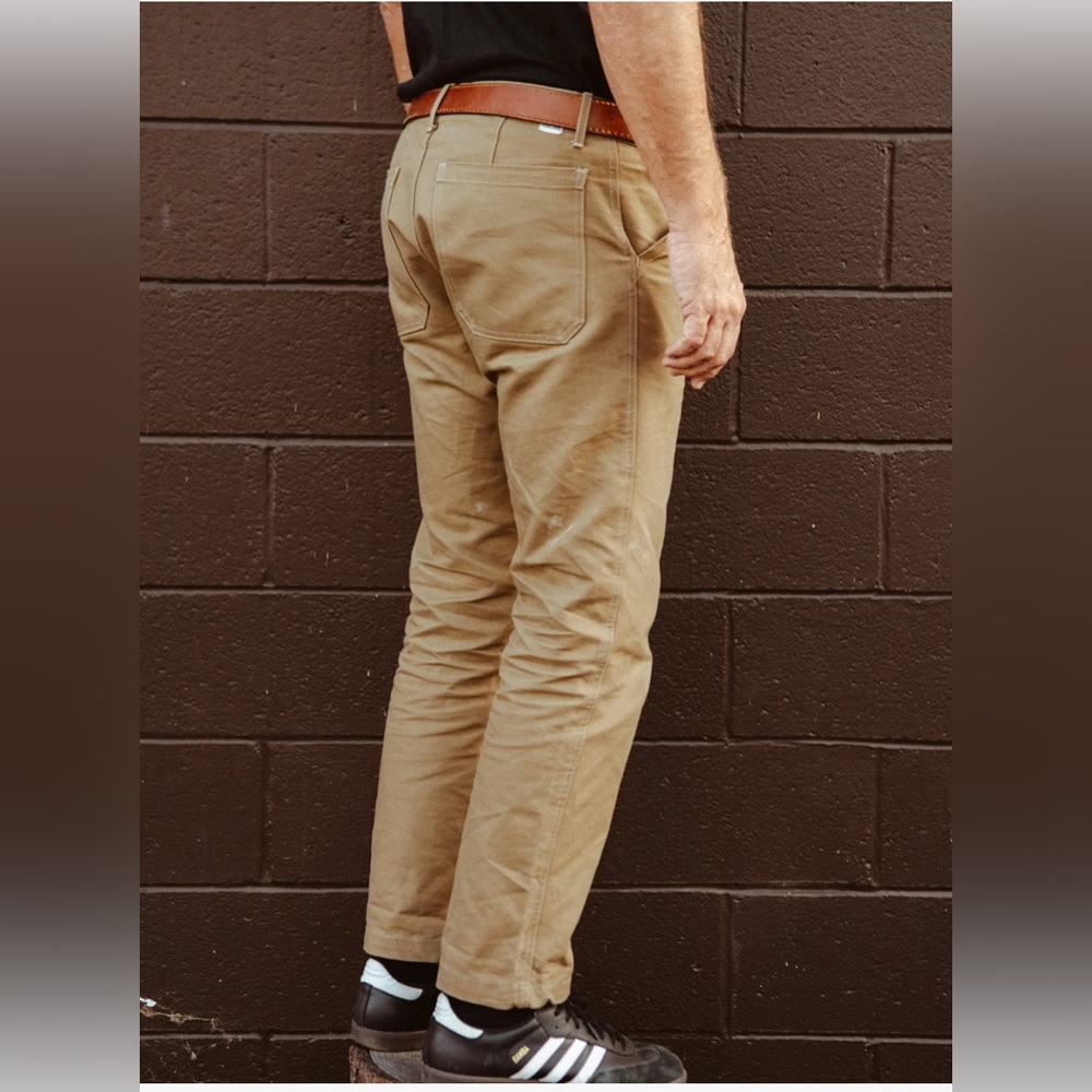 Seaweed & Gravel Canvas Malcom Pants - Made in USA Size 34.  Beige available.